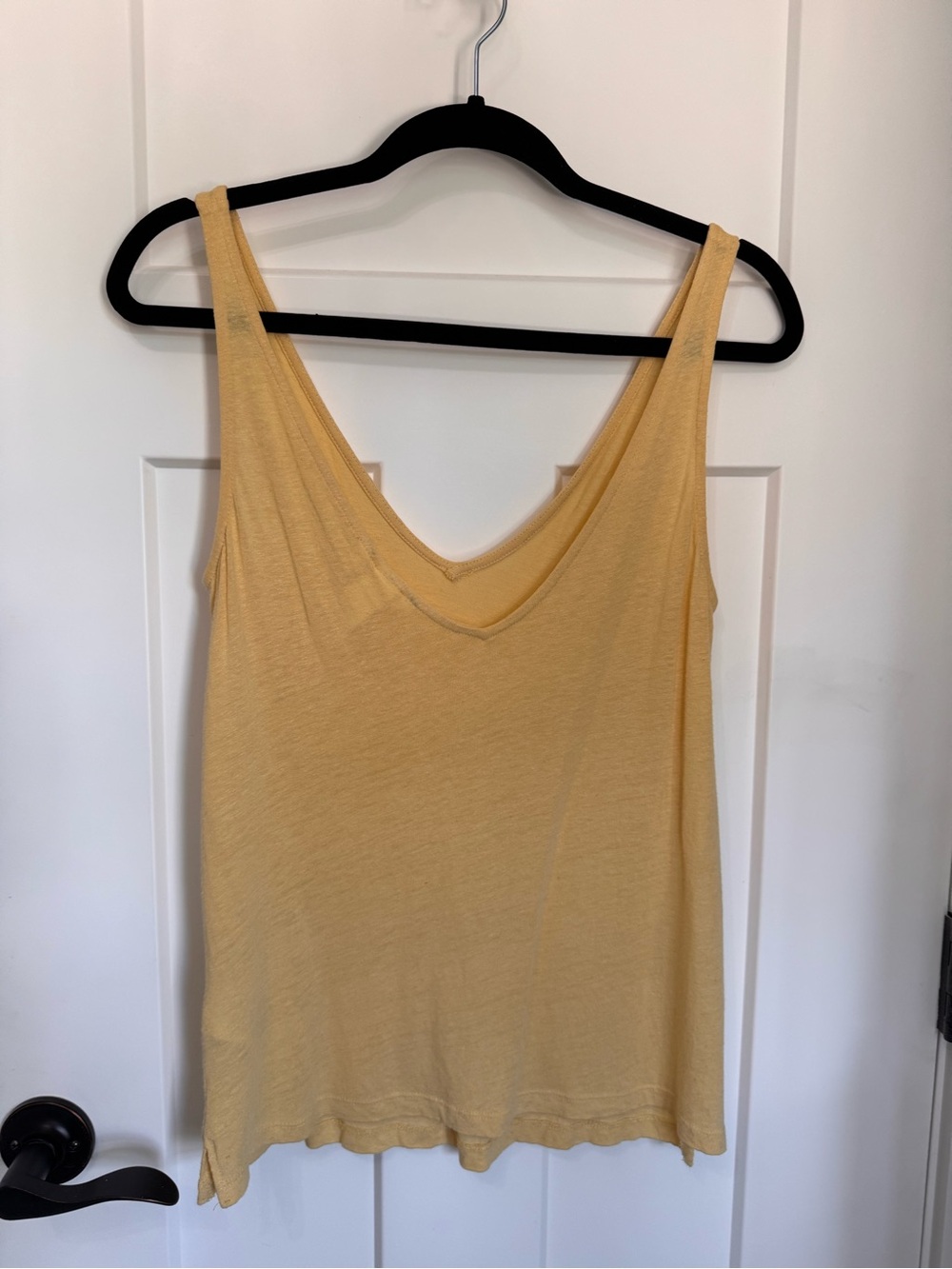 H&M Pale Yellow V-Neck Tank Top